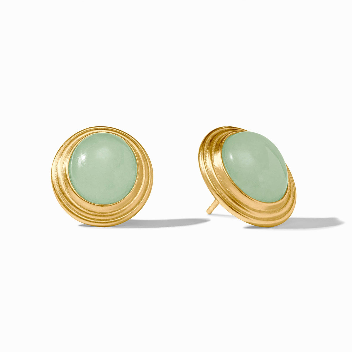 Julie Vos Portofino Stone Stud, Aqua Jade