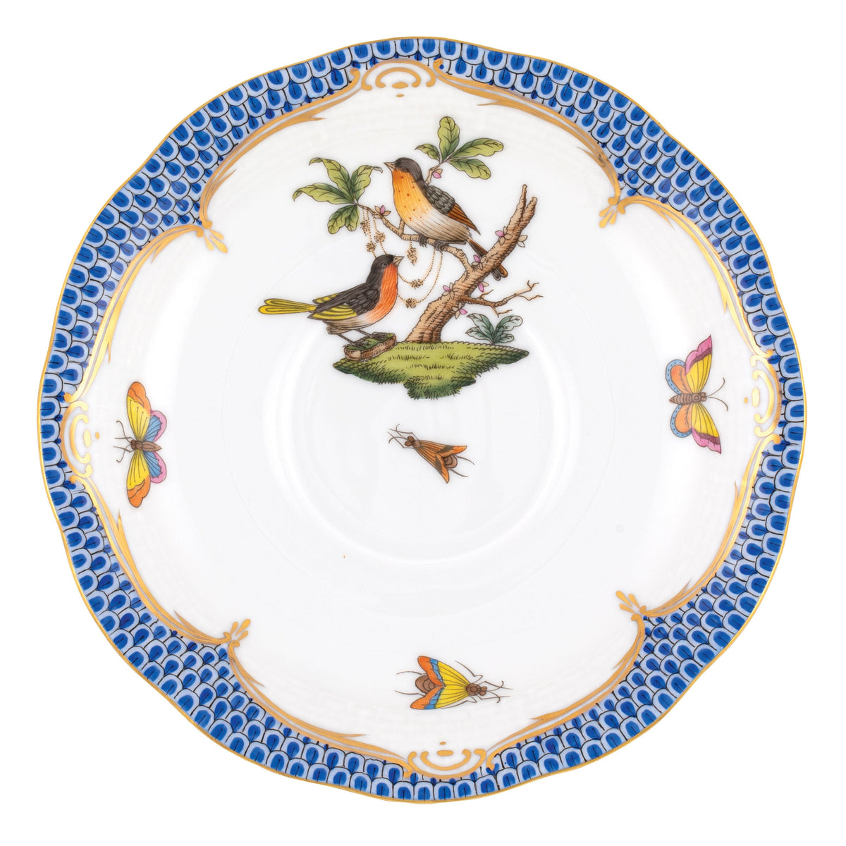 Rothschild Bird Blue Tea Saucer, Motif 8