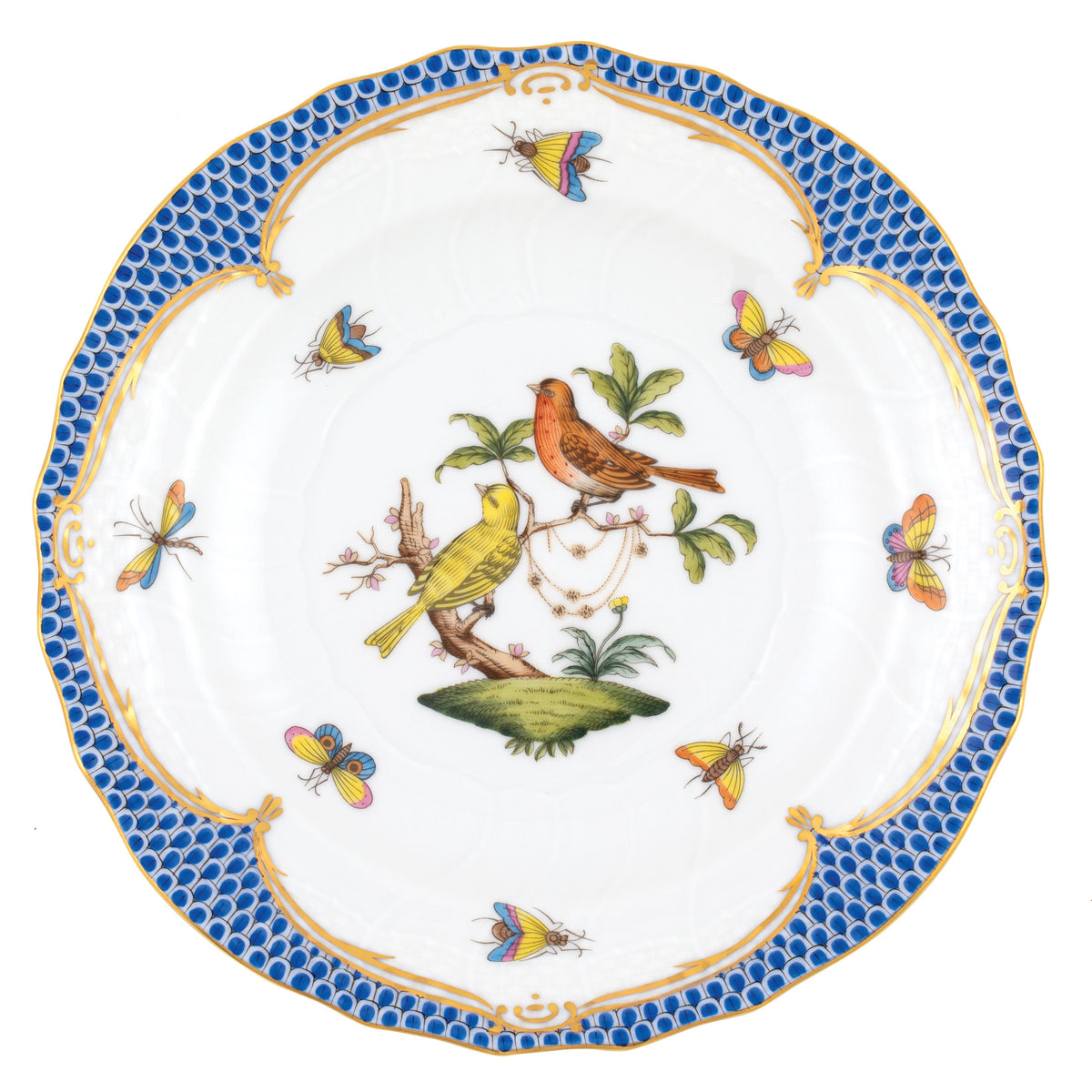 Rothschild Bird Blue Salad Plate, Motif 6