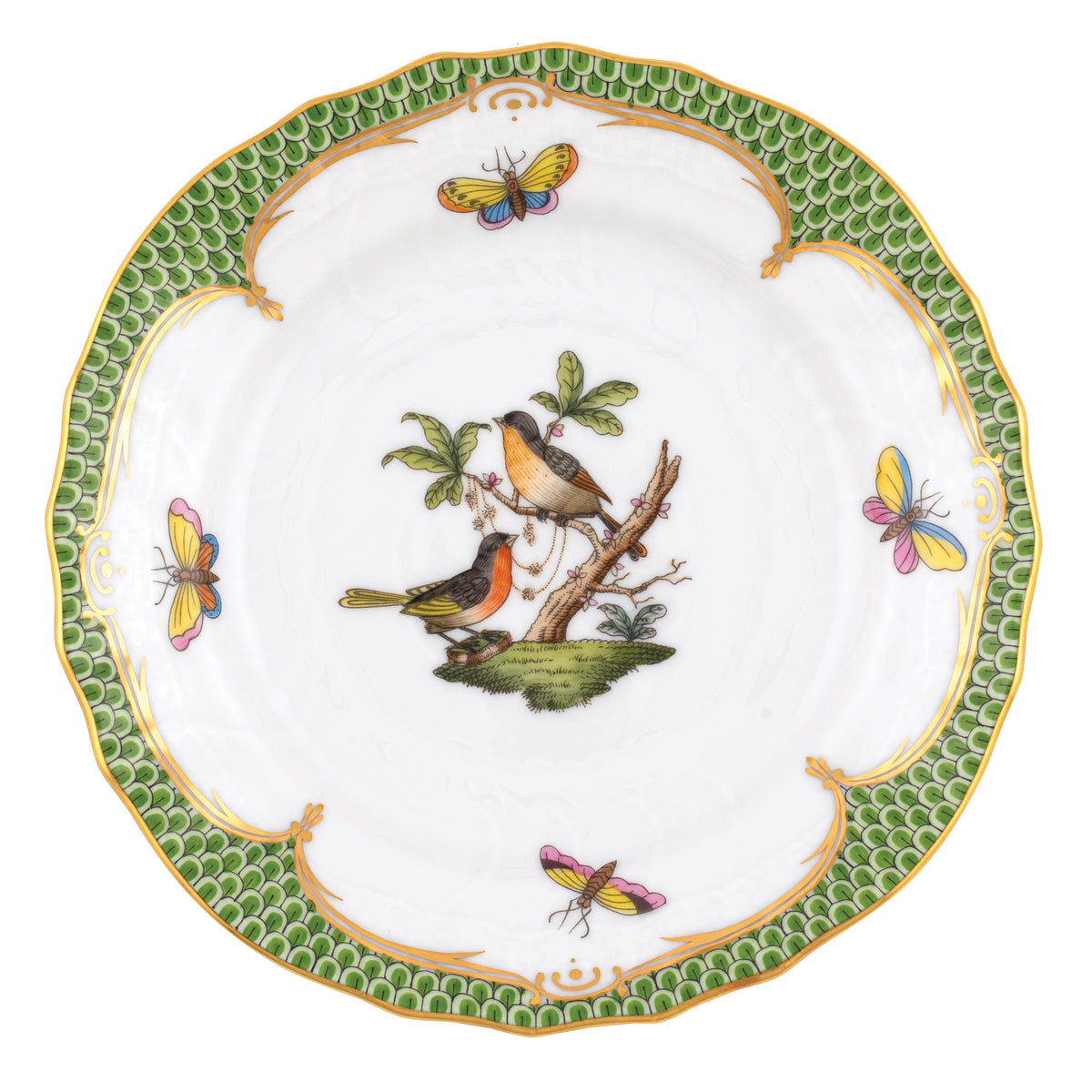 Rothschild Bird Green Bread and Butter Plate, Motif 8