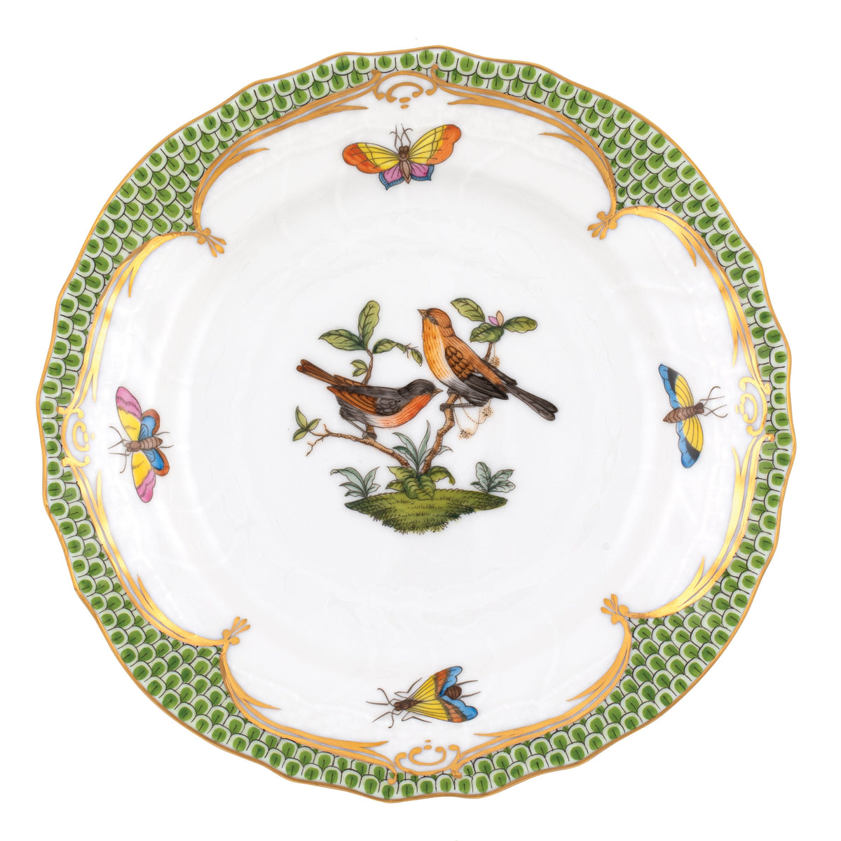 Rothschild Bird Green Bread and Butter Plate, Motif 9