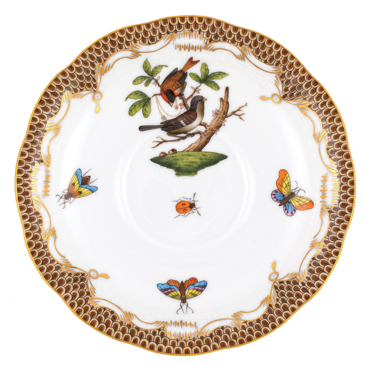Rothschild Bird Brown Tea Saucer, Motif 4