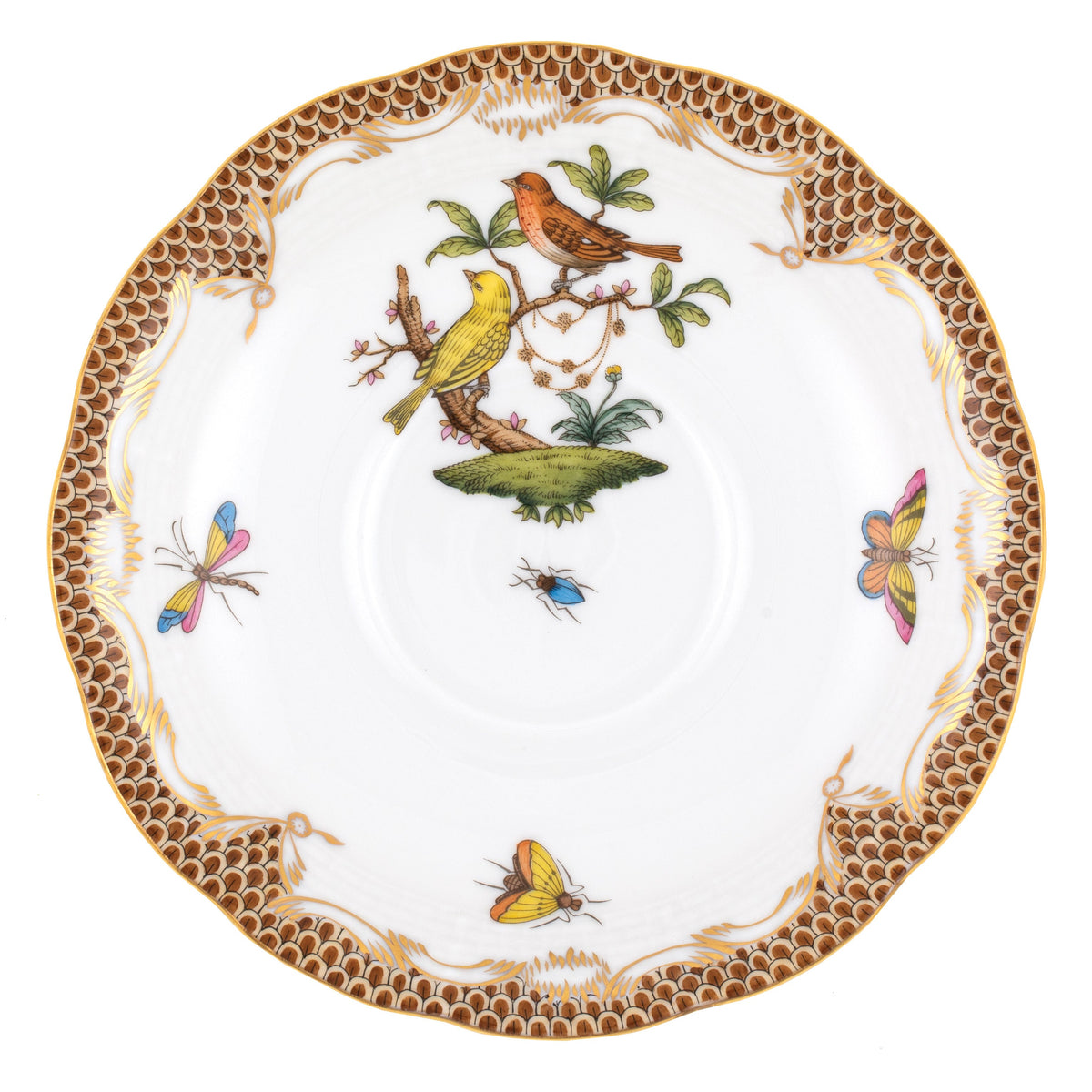 Rothschild Bird Brown Tea Saucer, Motif 6