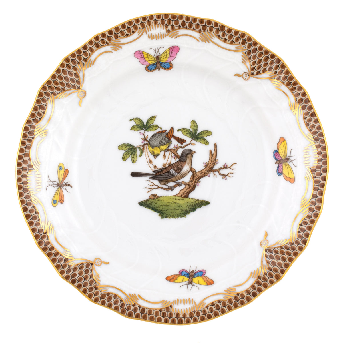 Rothschild Bird Brown Bread and Butter Plate, Motif 1