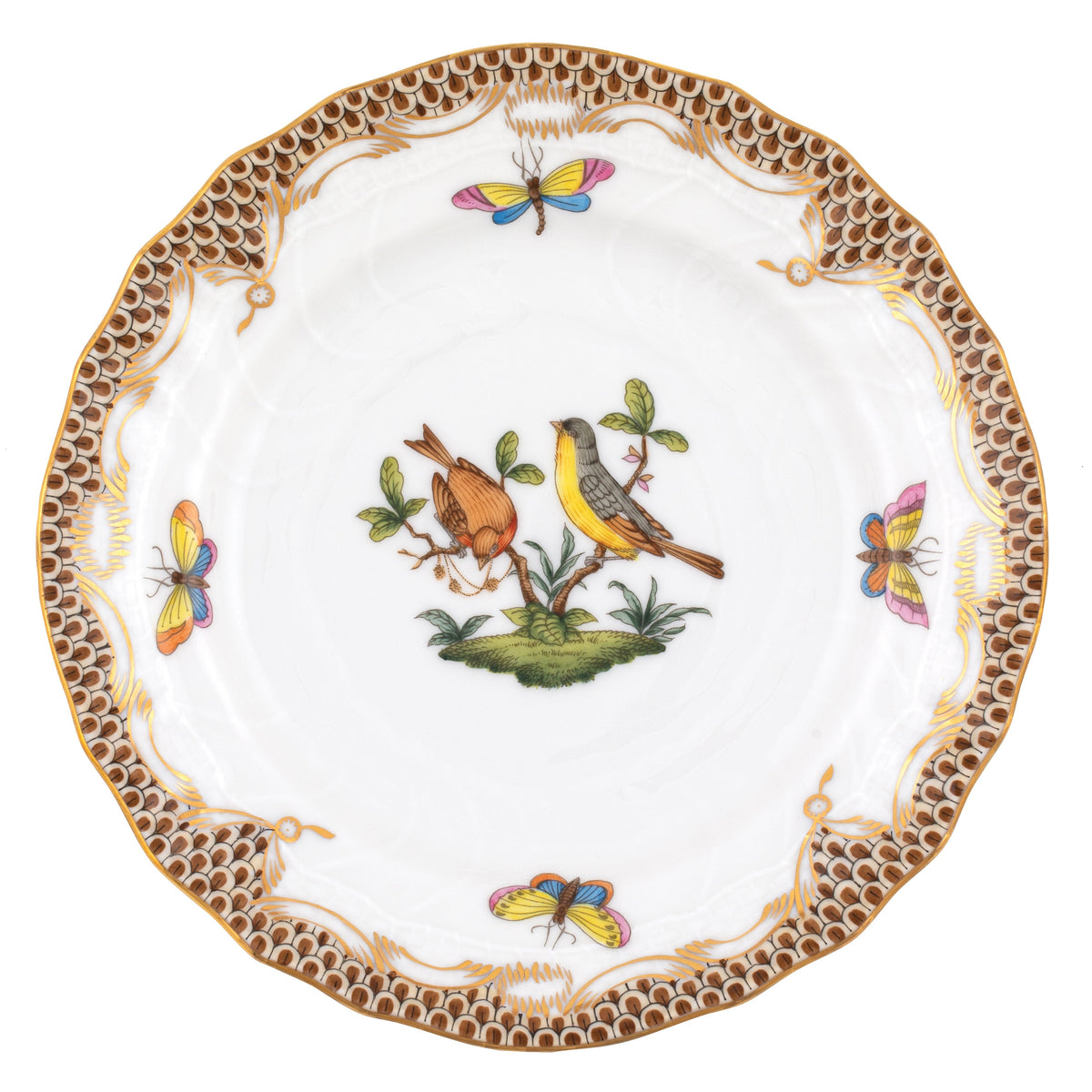 Rothschild Bird Brown Bread and Butter Plate, Motif 7