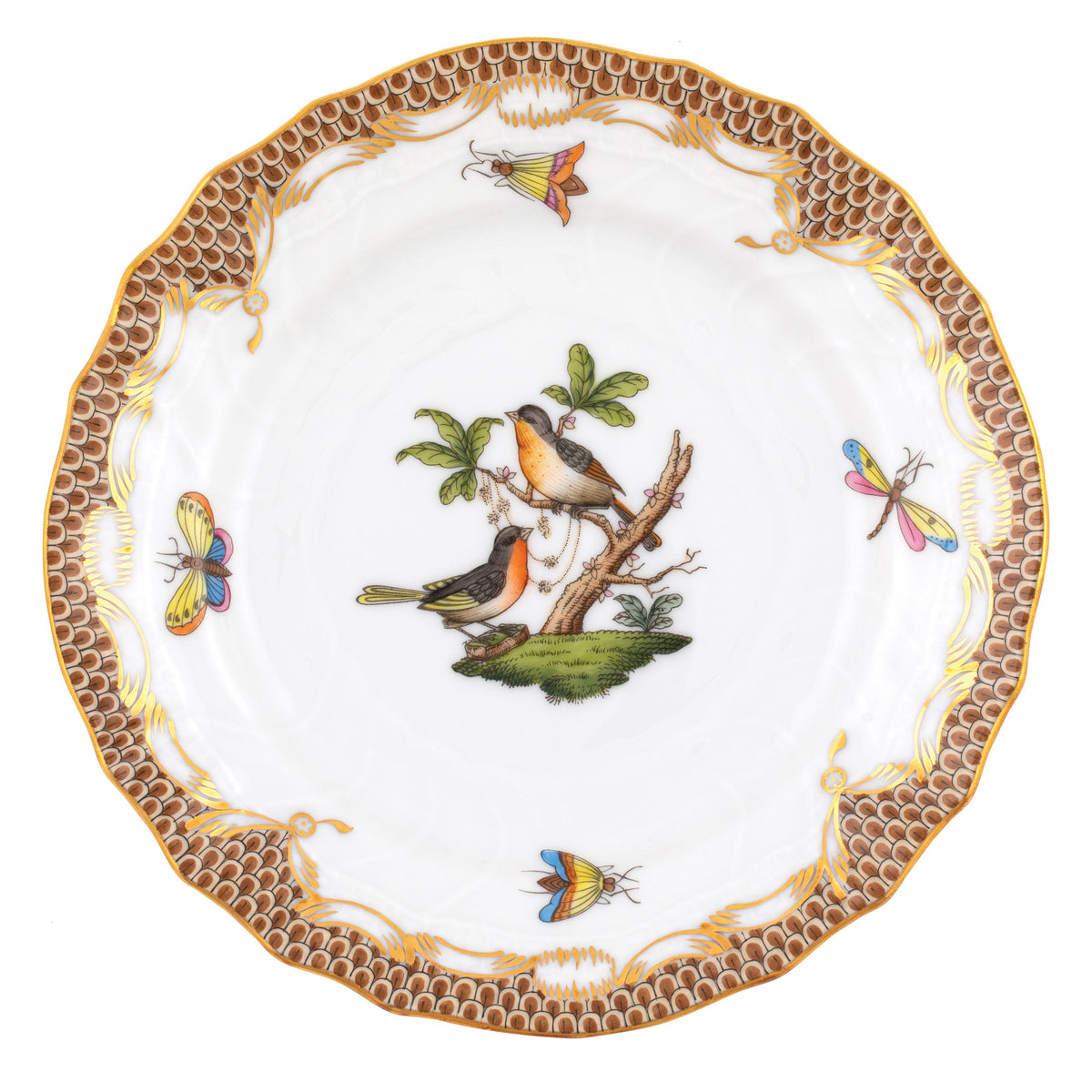 Rothschild Bird Brown Bread and Butter Plate, Motif 8