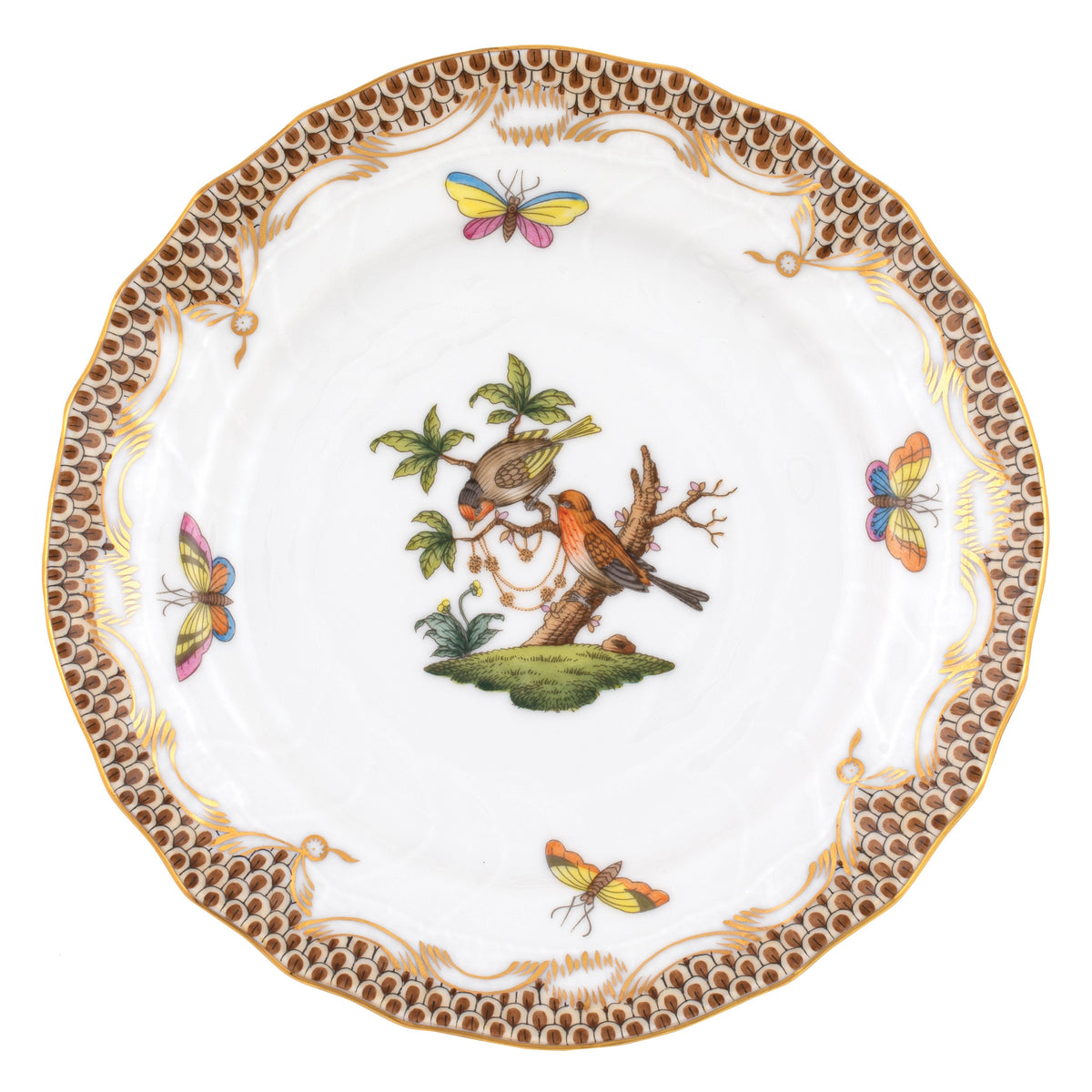 Rothschild Bird Brown Bread and Butter Plate, Motif 10