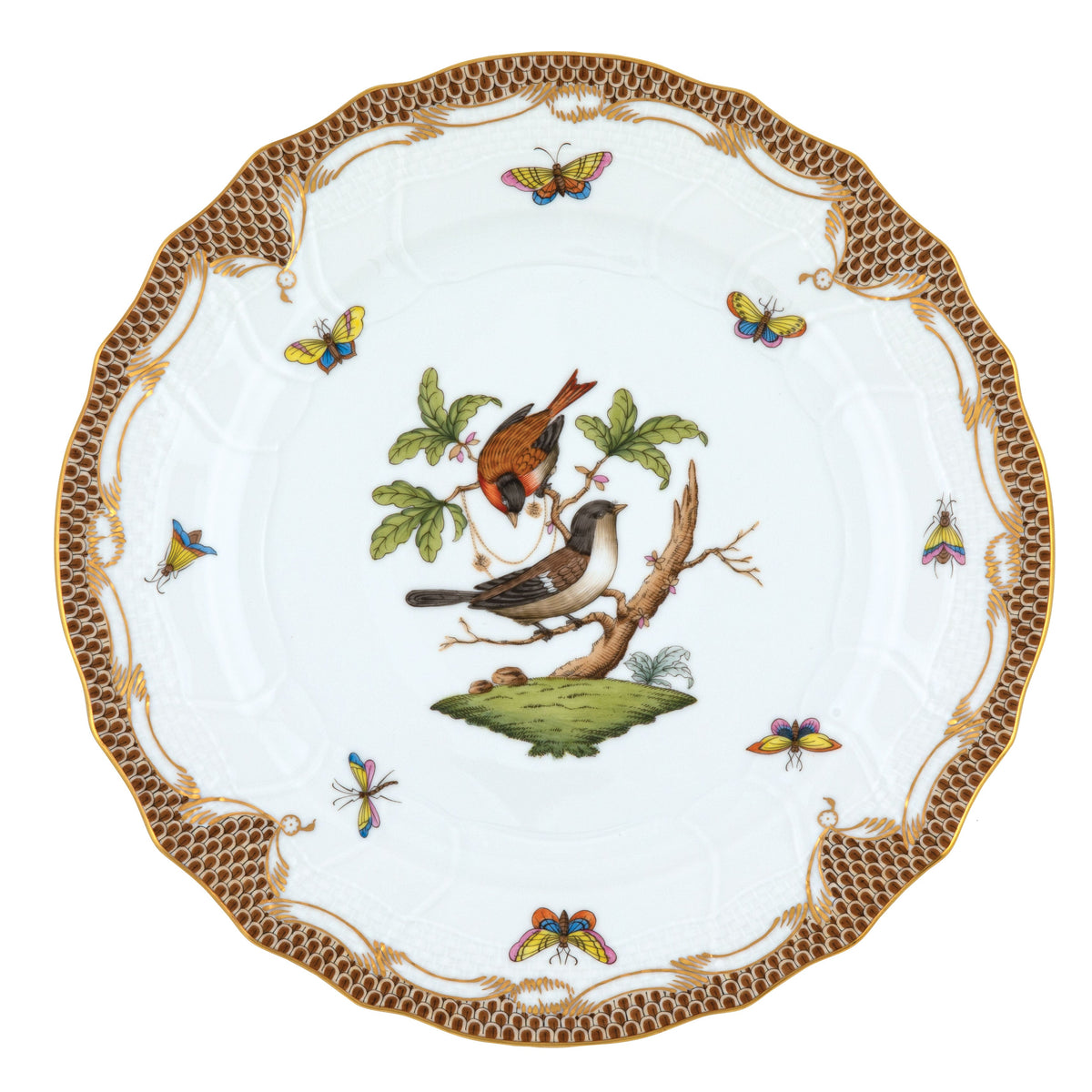 Rothschild Bird Brown Dinner Plate, Motif 4