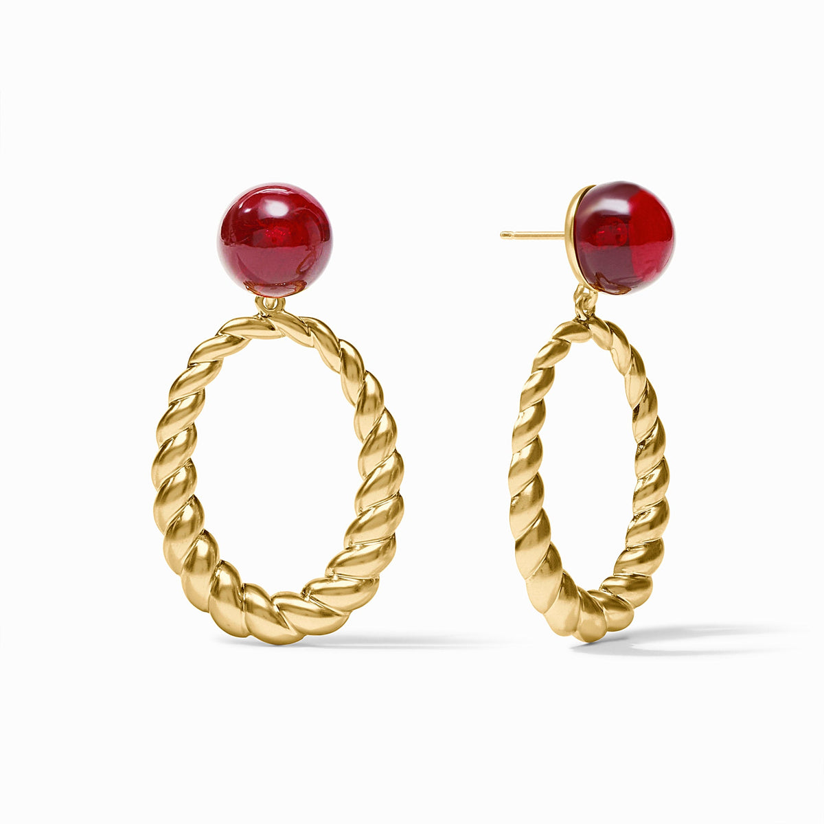 Julie Vos Ravello Statement Earring, Cranberry