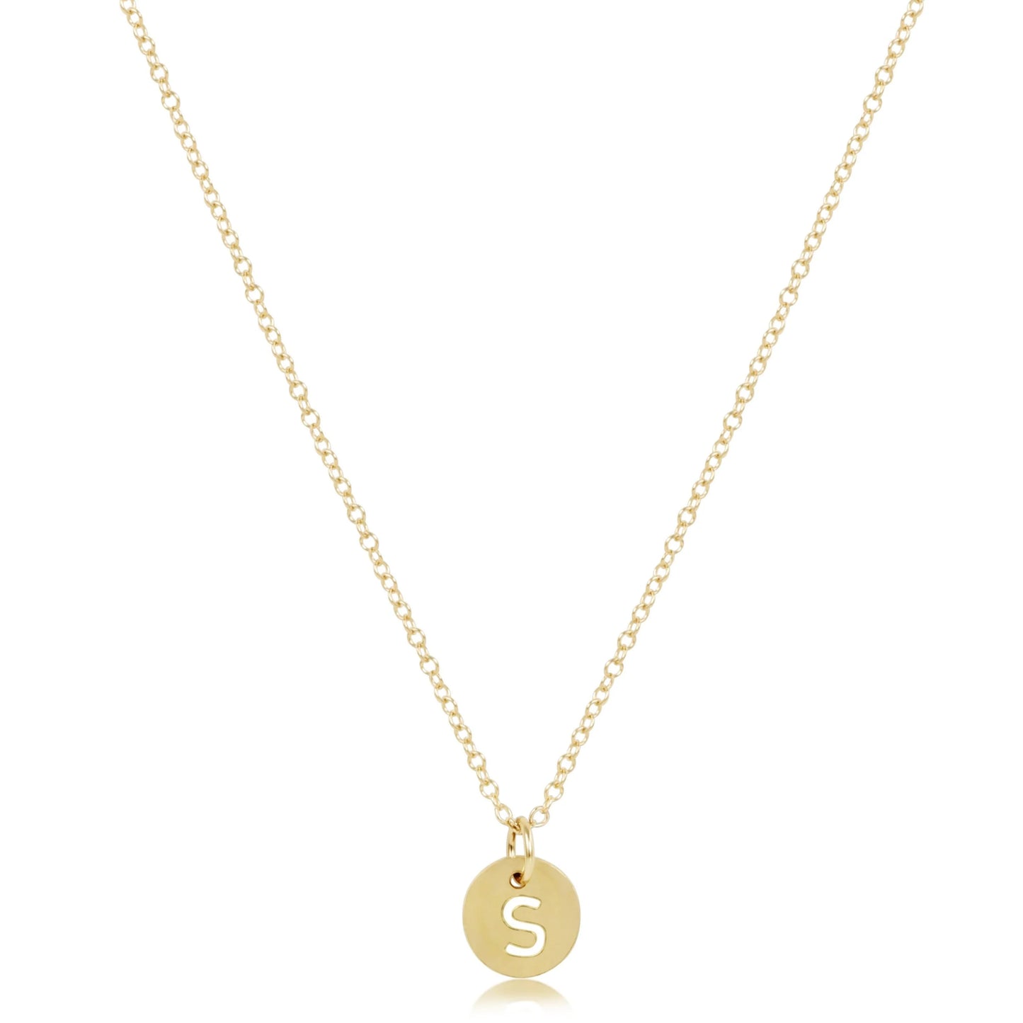 16" Necklace Respect Initial Disc - Gold **