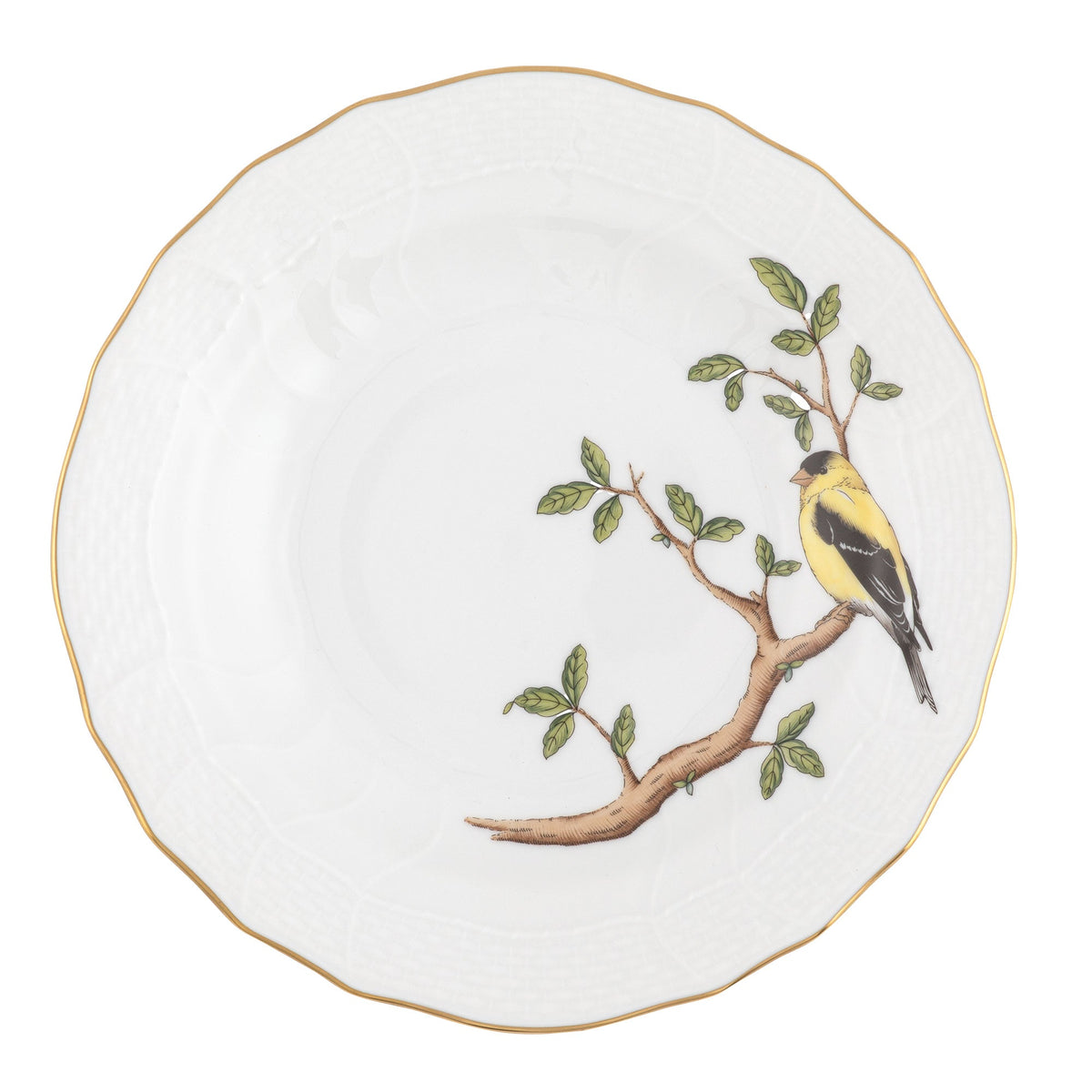 Songbird Dessert Plate, Goldfinch