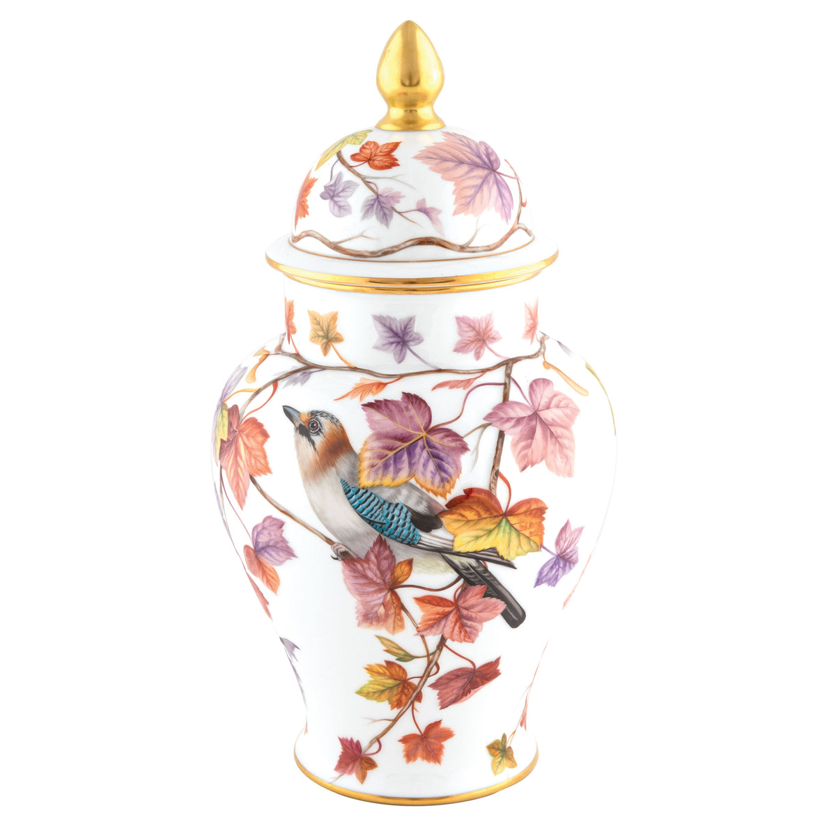 Autumn Leaves Ginger Jar — Multicolor