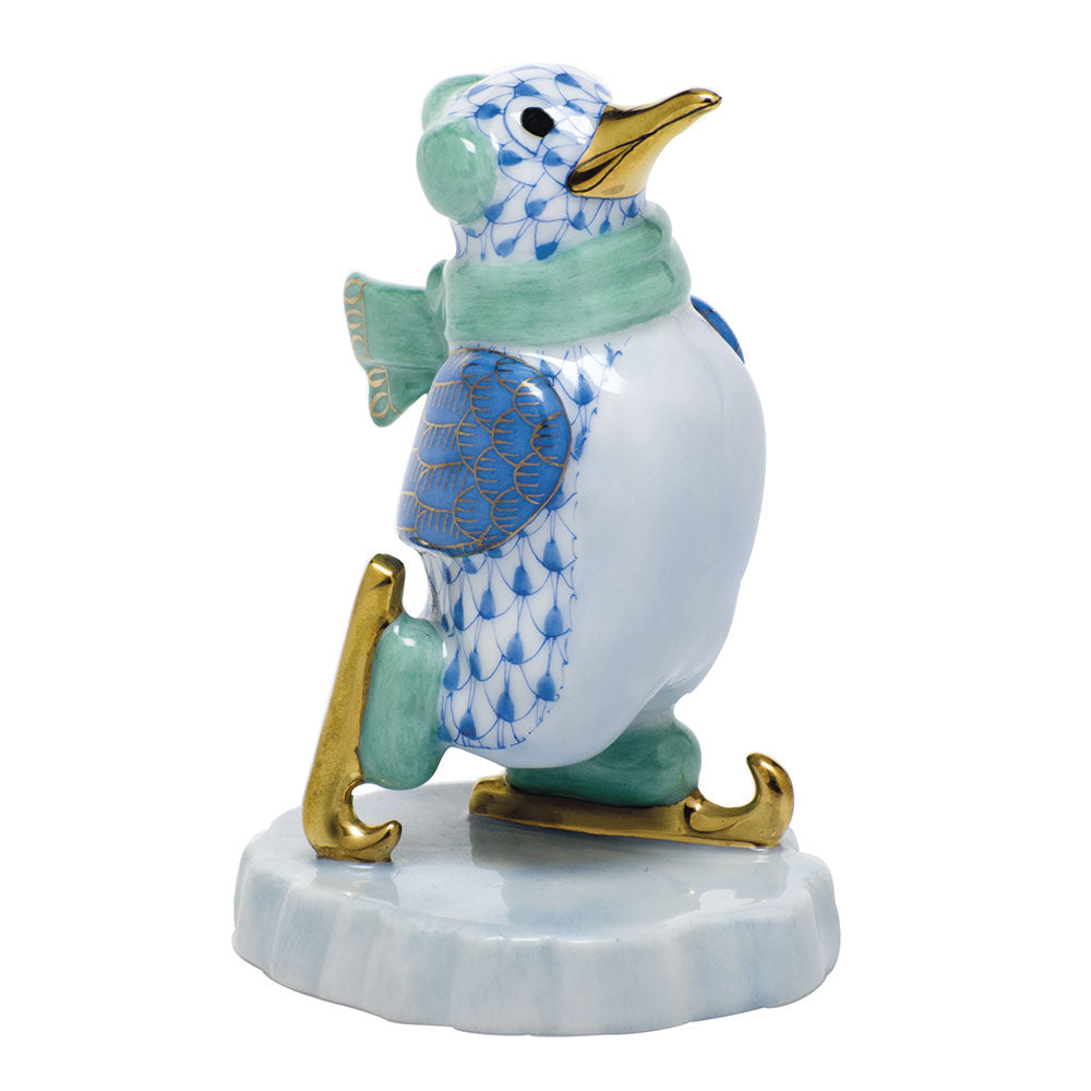 Ice Skating Penguin — Blue