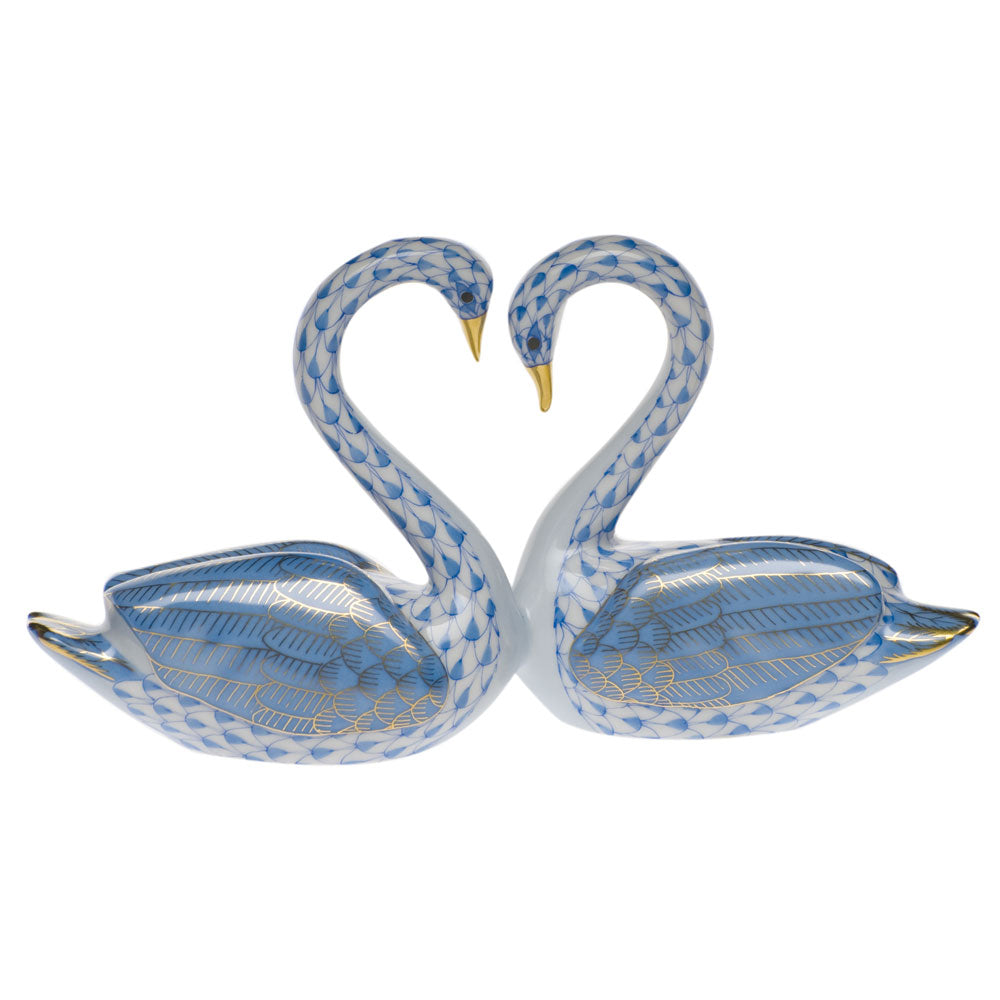 Kissing Swans — Blue