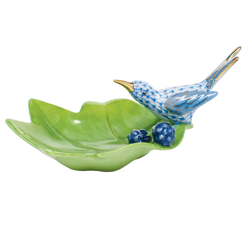 Hummingbird On Leaf — Blue
