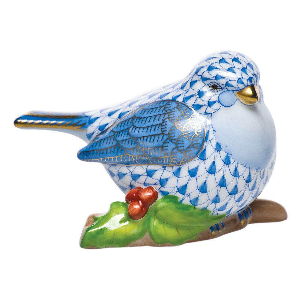 Little Bird On Holly — Blue