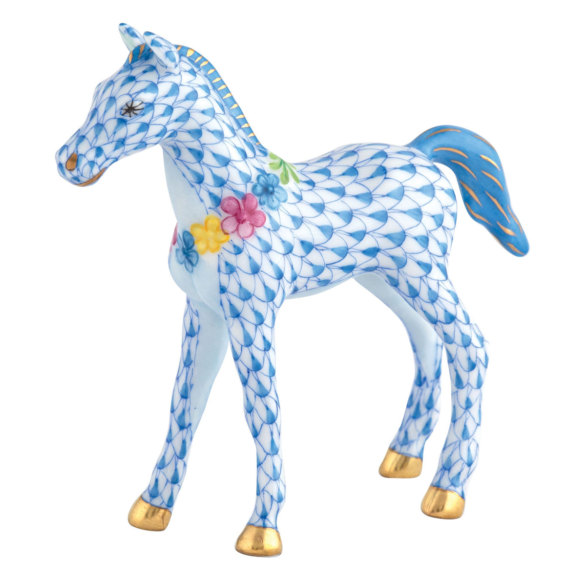 Foal with Flowers — Blue