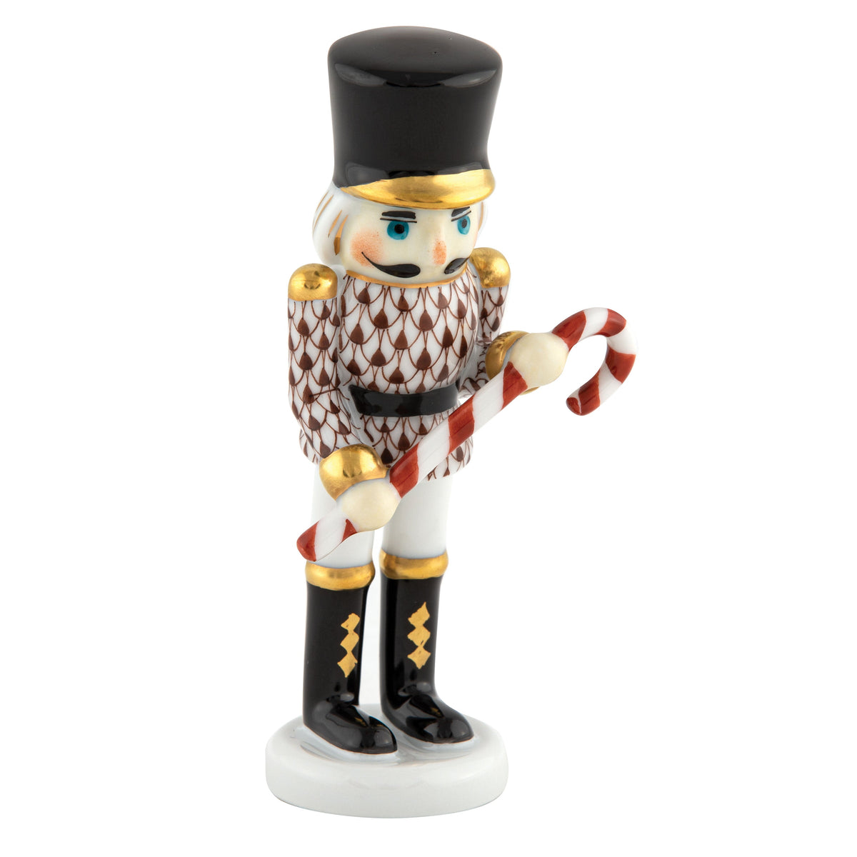 Small Nutcracker W/candy Cane — Chocolate