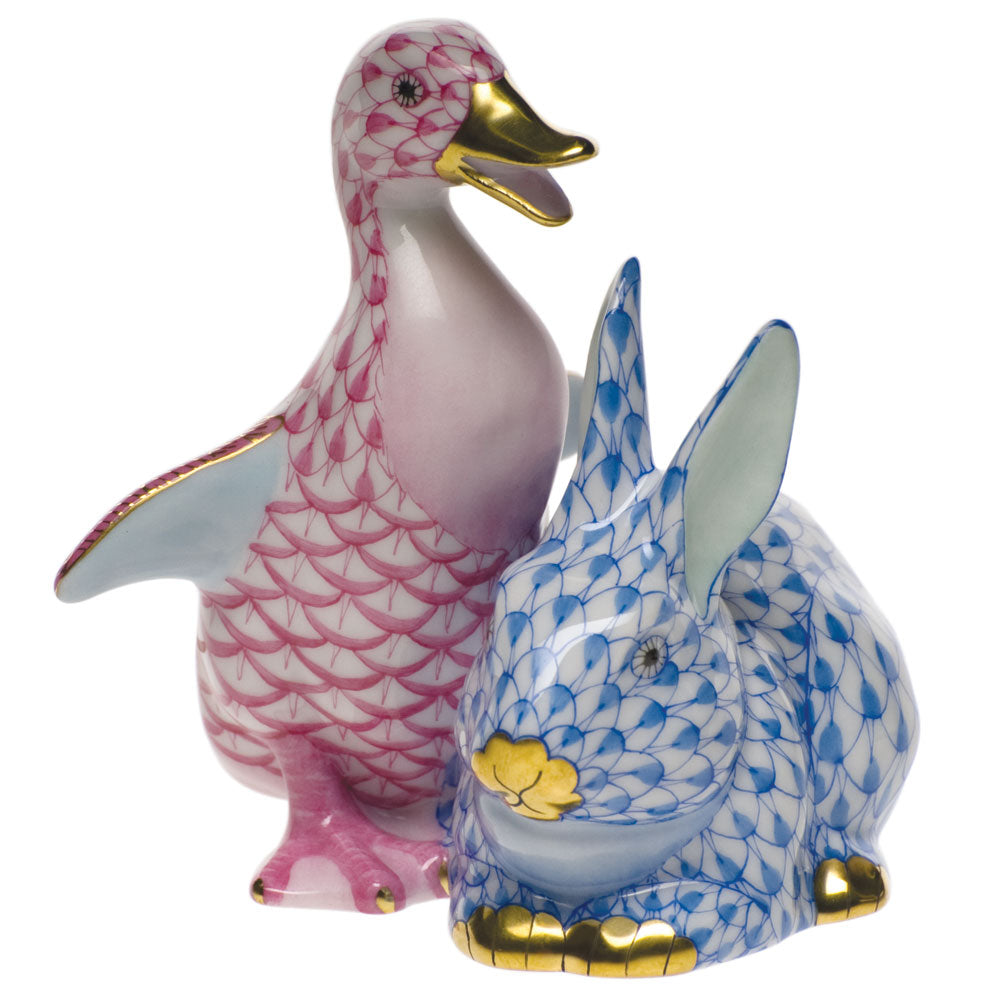 Duckling and Bunny — Raspberry & Blue