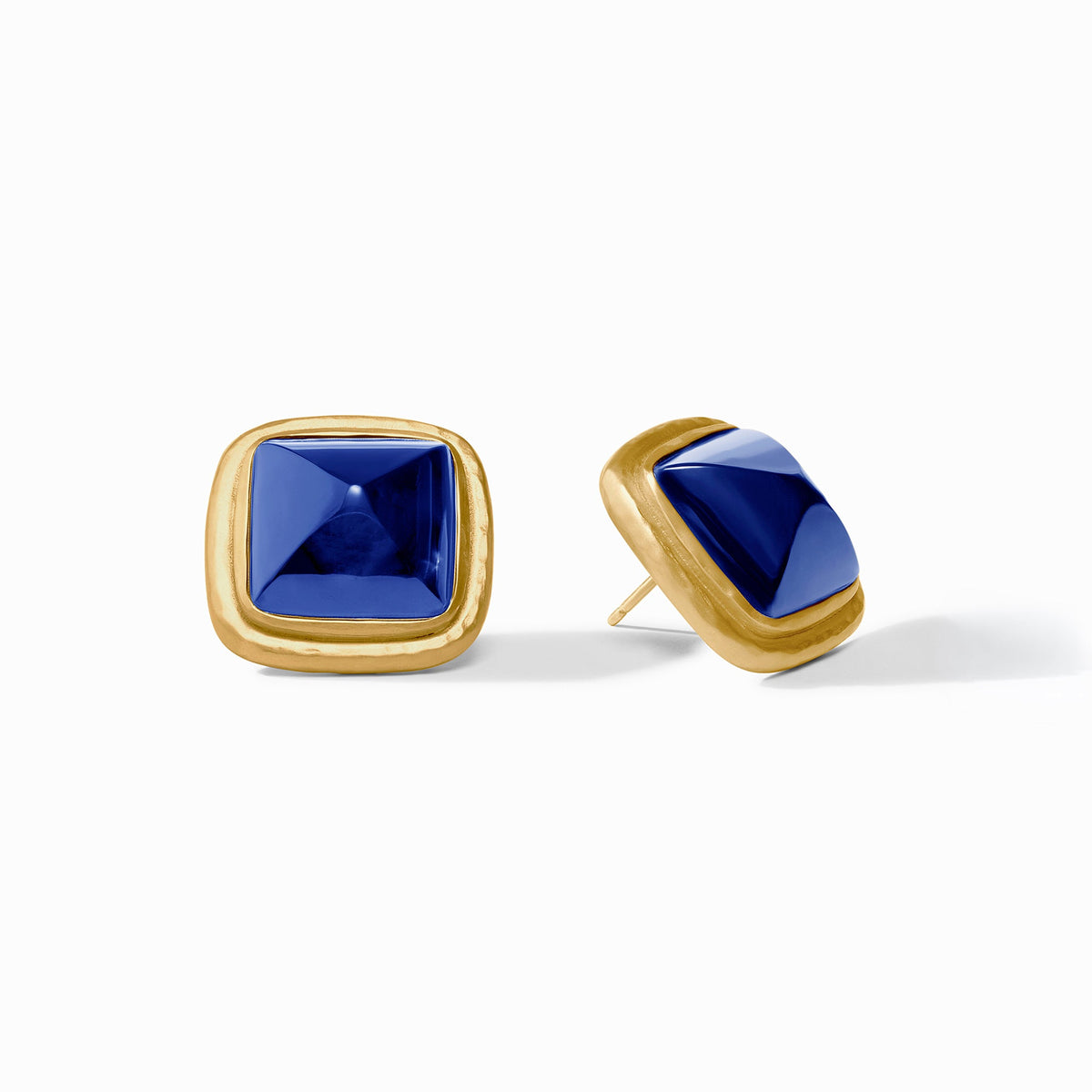 Julie Vos Sahara Stone Stud, Iridescent Sapphire Blue