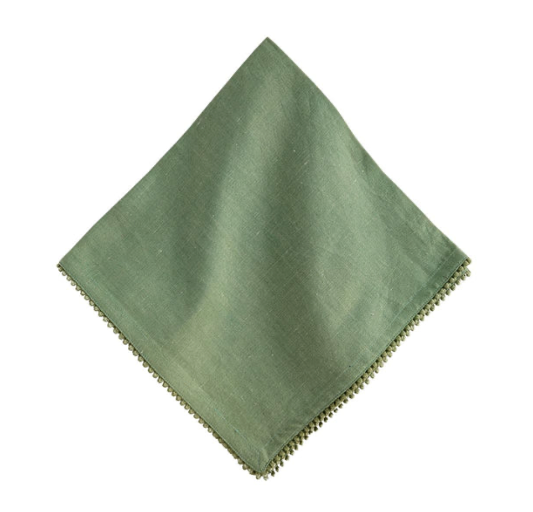 Berry Trim Napkin - Watercress