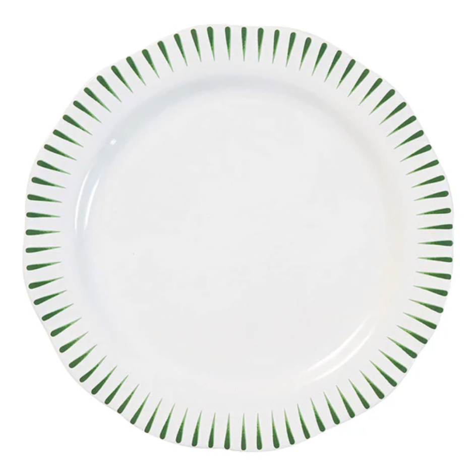 Sitio Stripe Dinner Plate - Basil