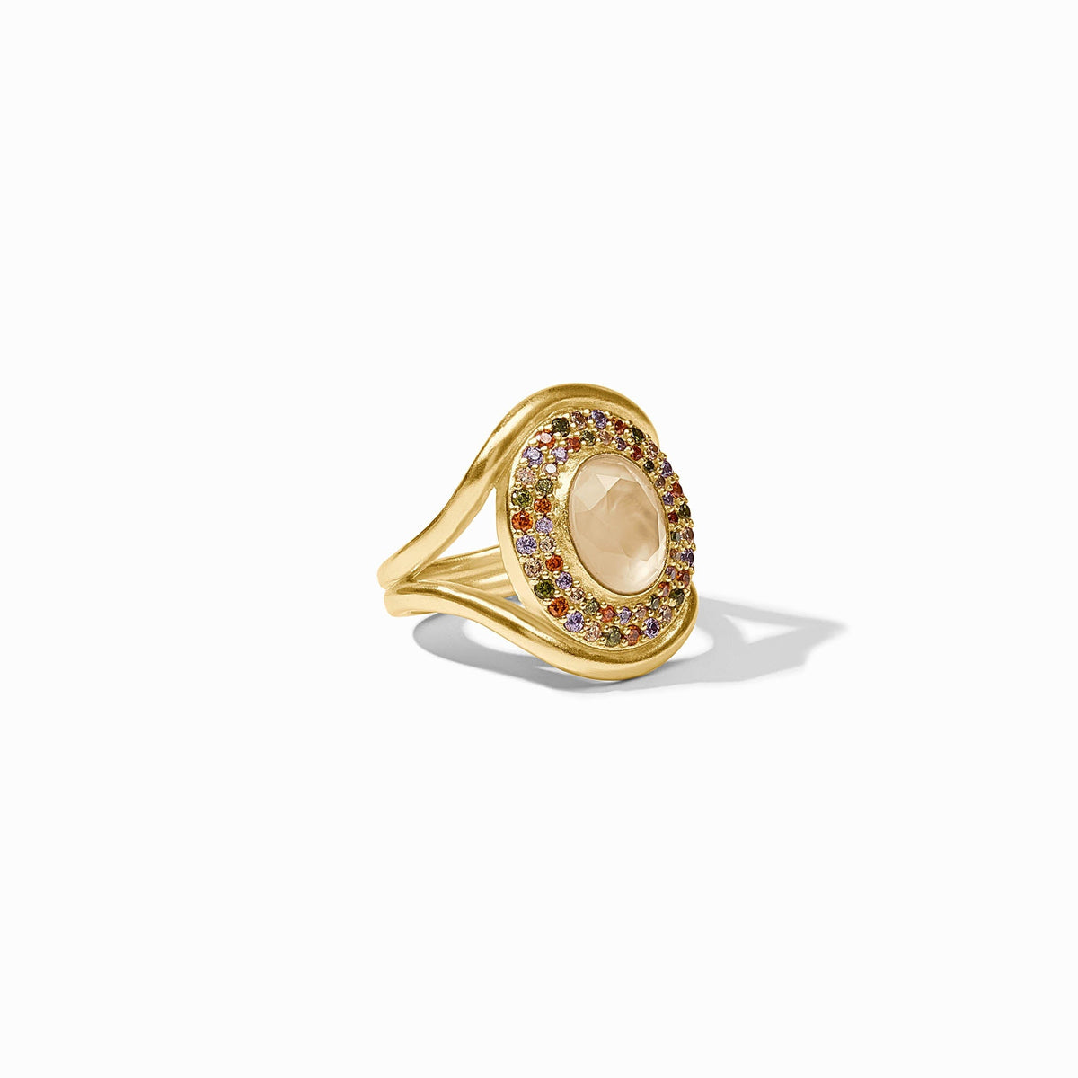 Julie Vos Stardust Statement Ring, Iridescent Champagne