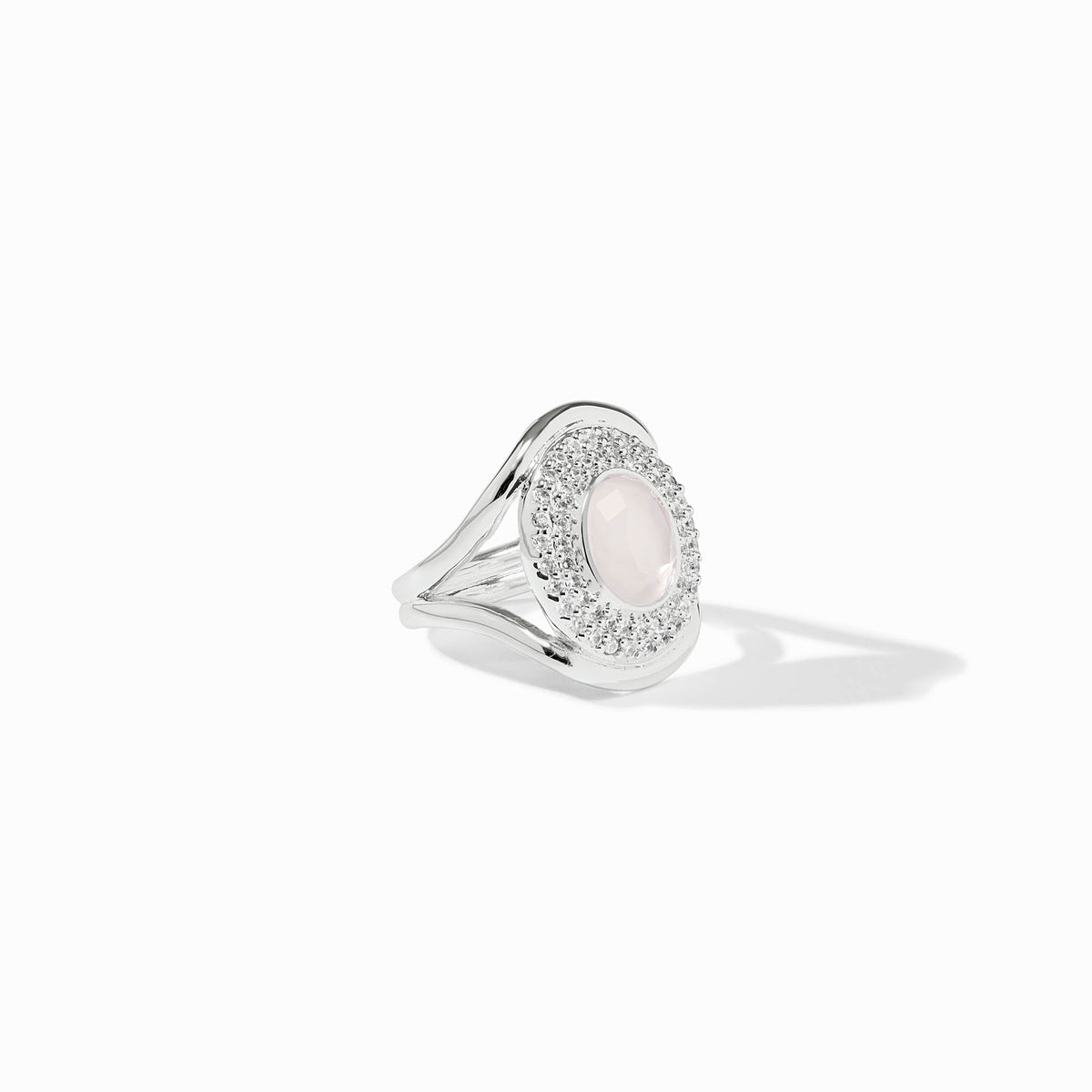 Julie Vos Sterling Stardust Statement Ring, Iridescent Clear Crystal