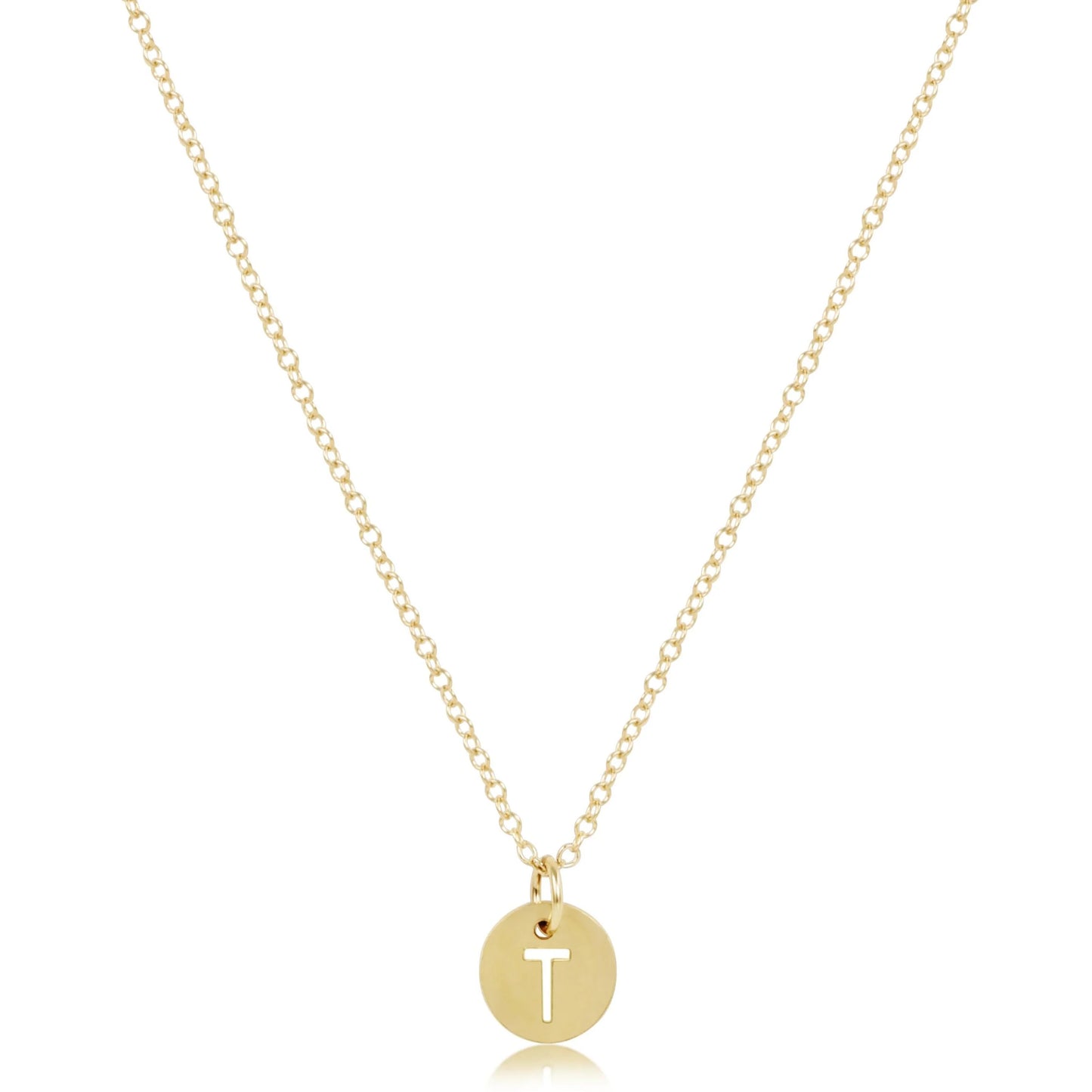 16" Necklace Respect Initial Disc - Gold **