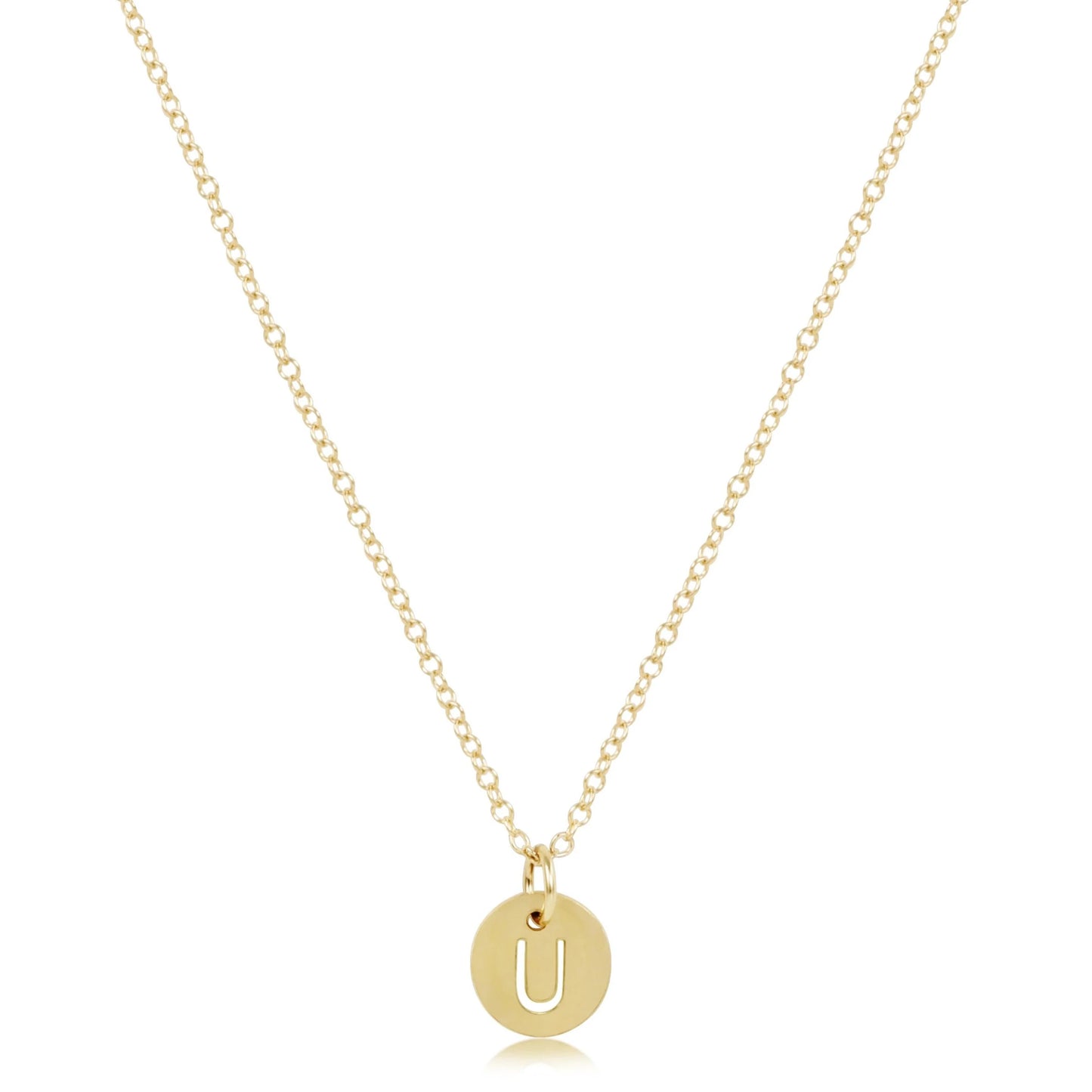 16" Necklace Respect Initial Disc - Gold **