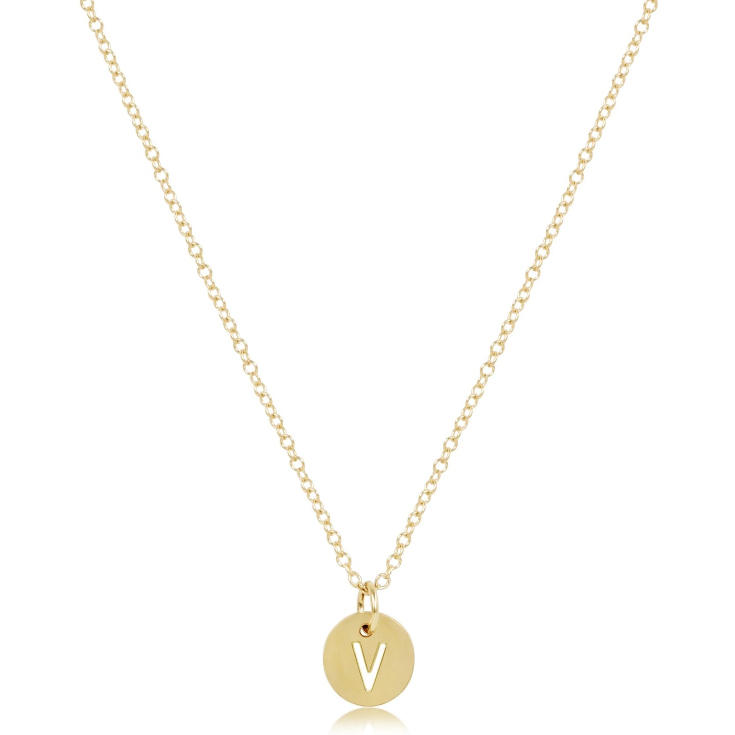 16" Necklace Respect Initial Disc - Gold **