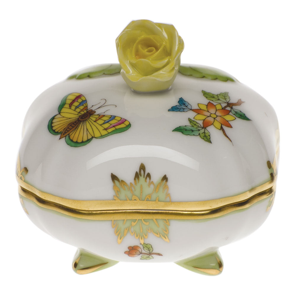 Queen Victoria Green Covered Bonbon with Rose, Motif 9