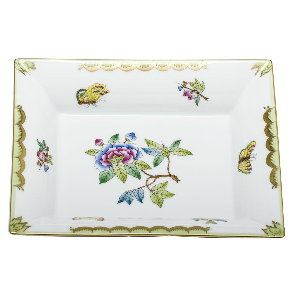 Queen Victoria Green Jewelry Tray
