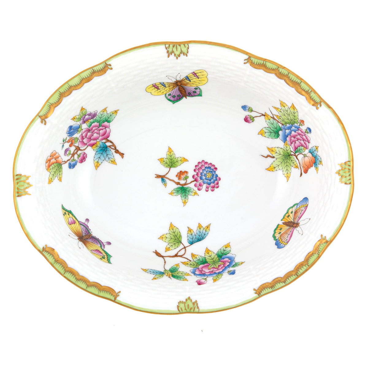 Queen Victoria Green Oval Vegetable Dish