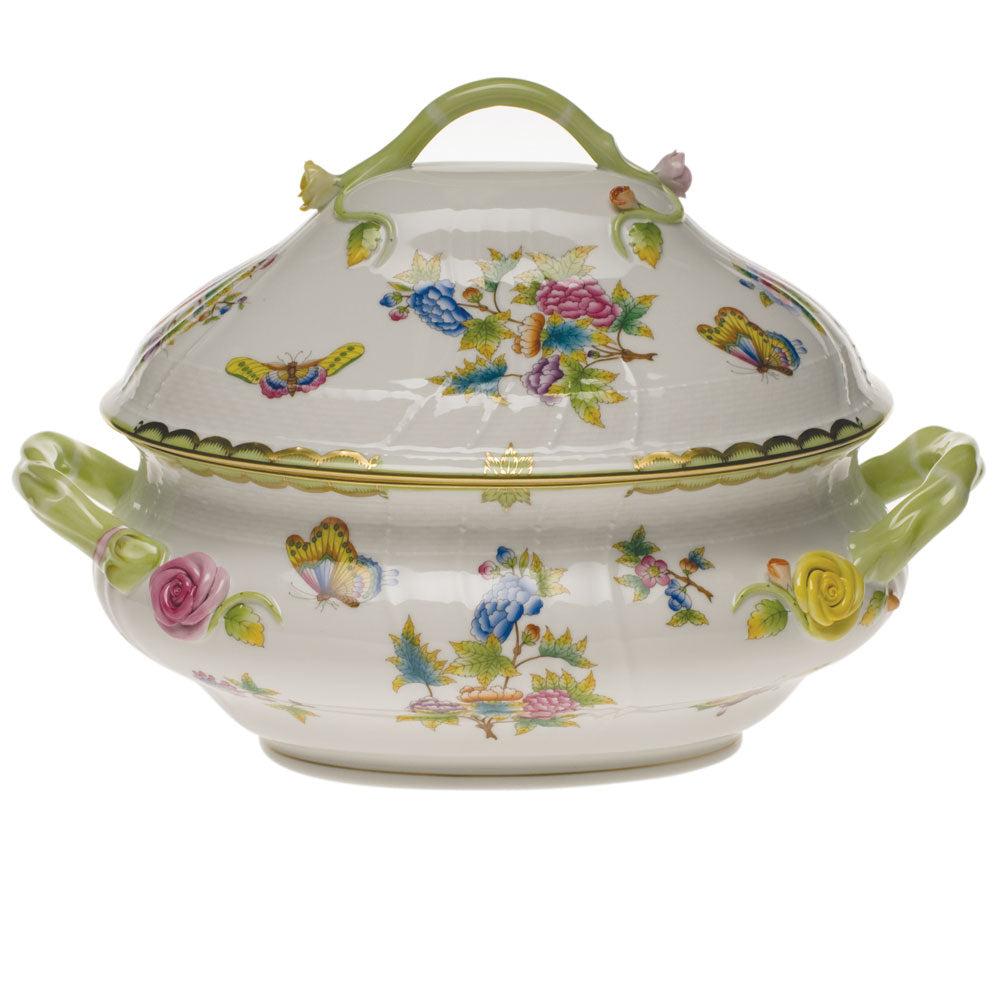 Queen Victoria Green Tureen with Branch Handles, Motif 2