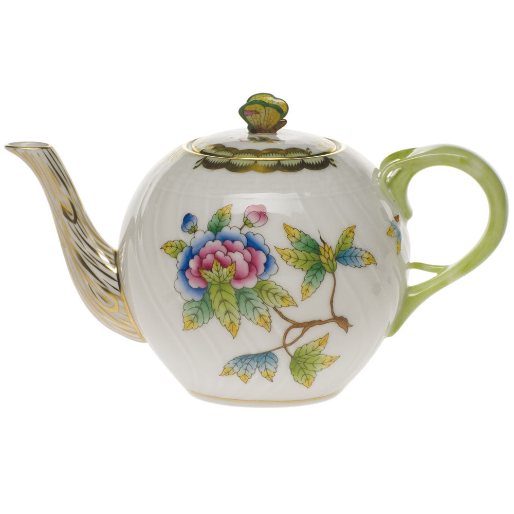 Queen Victoria Green Tea Pot with Butterfly, Motif 17
