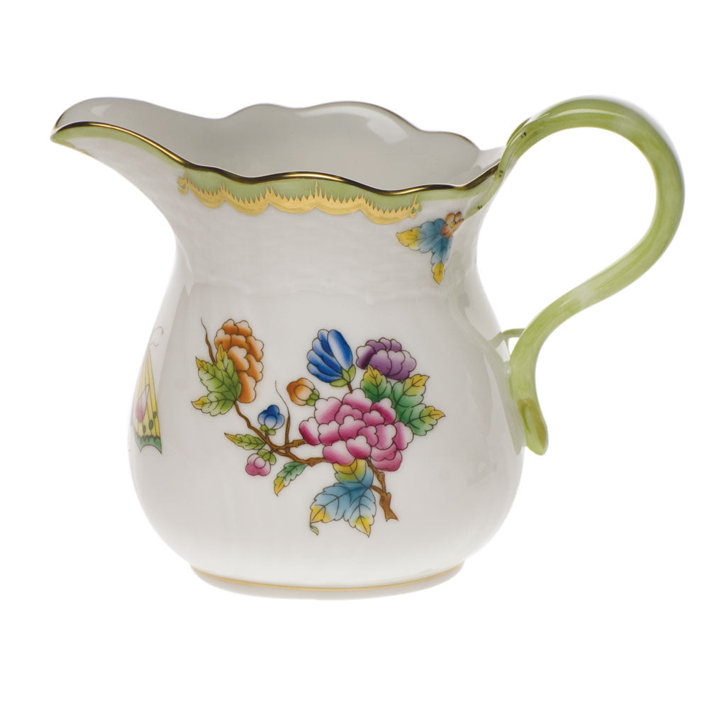 Queen Victoria Green Creamer, 10 oz, 4″ tall