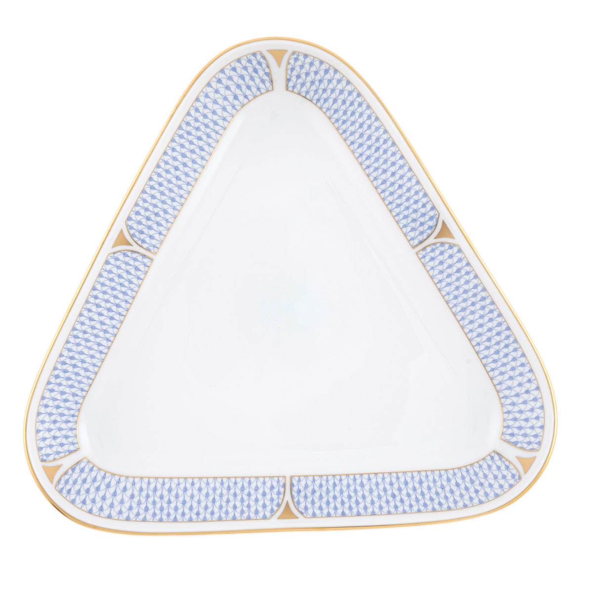 Art Deco Blue Triangle Dish