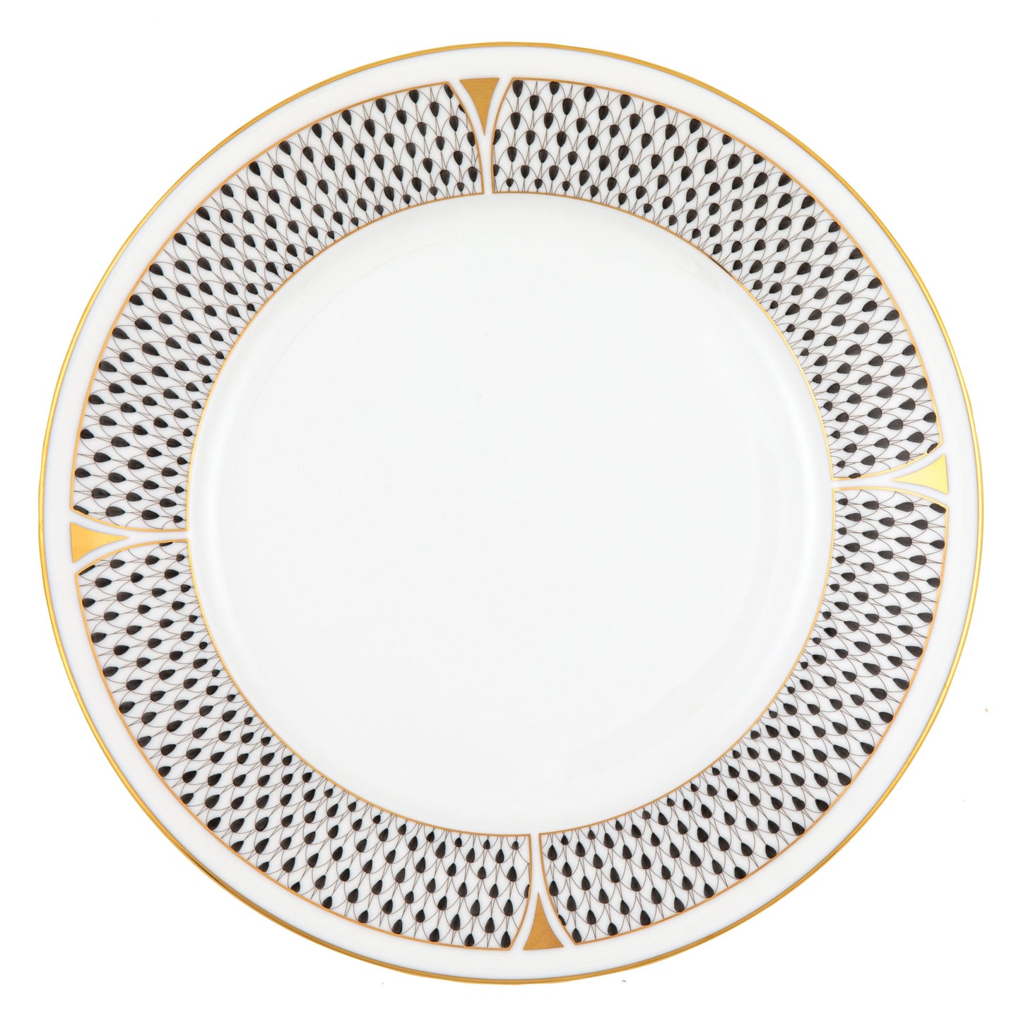 Art Deco Dinner Plate in Black