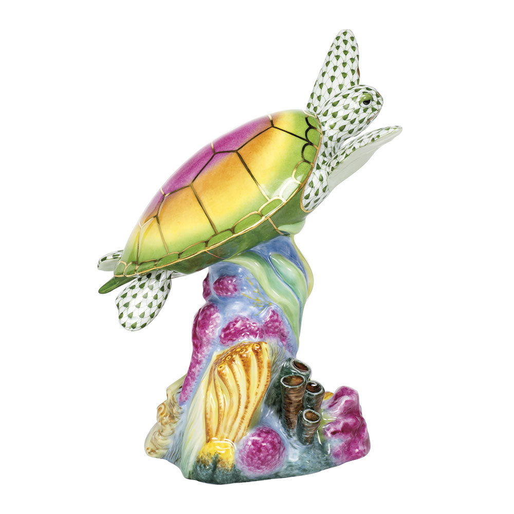 Sea Turtle with Coral — Multicolor