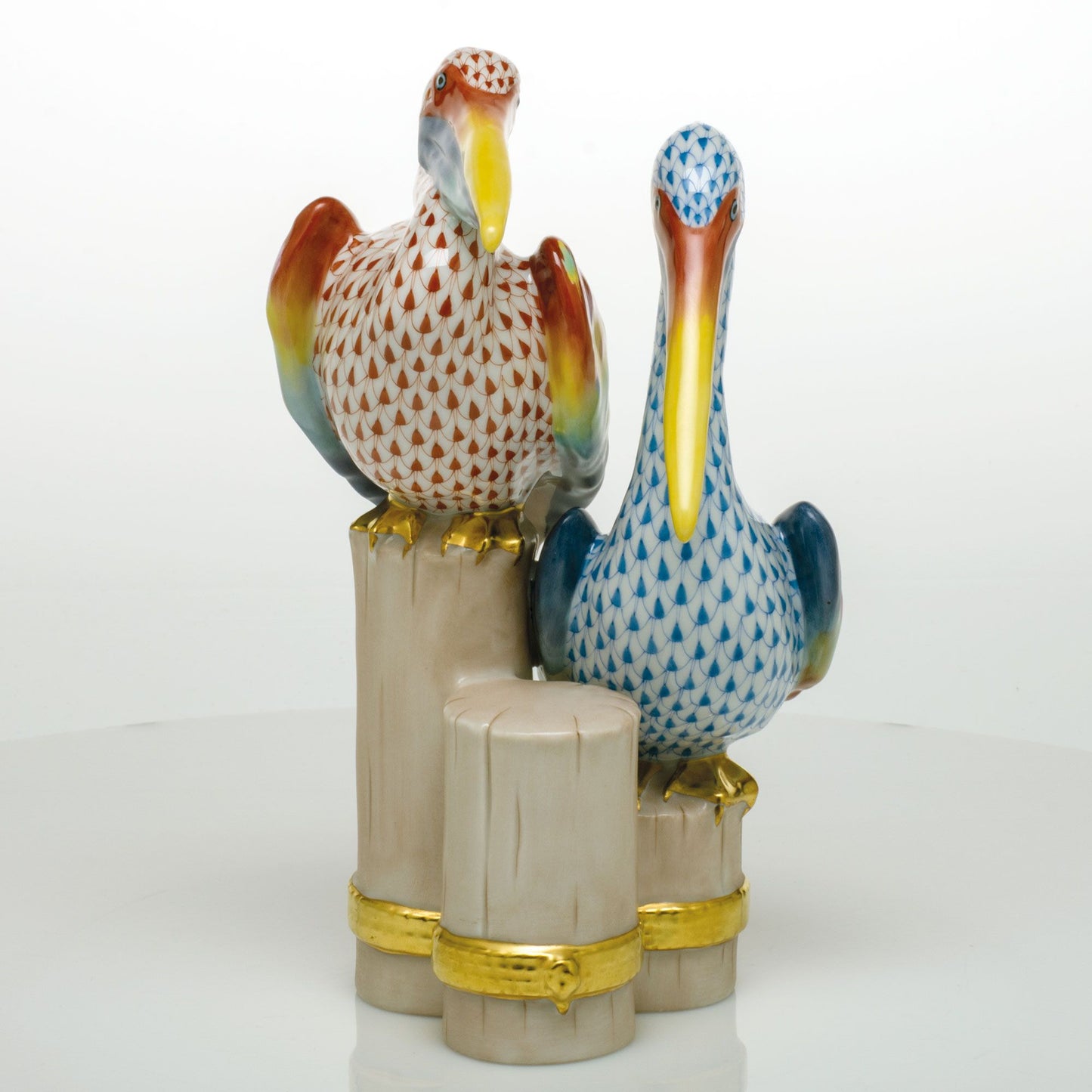 Herend Pelicans on Pier - Limited Edition