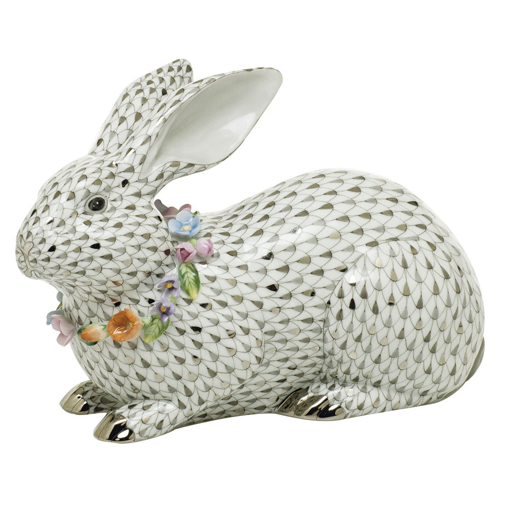 Gray Bunny with Garland — Multicolor