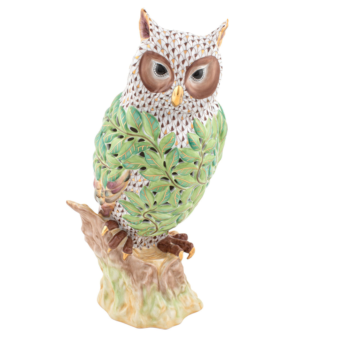 Openwork Owl with Leaves