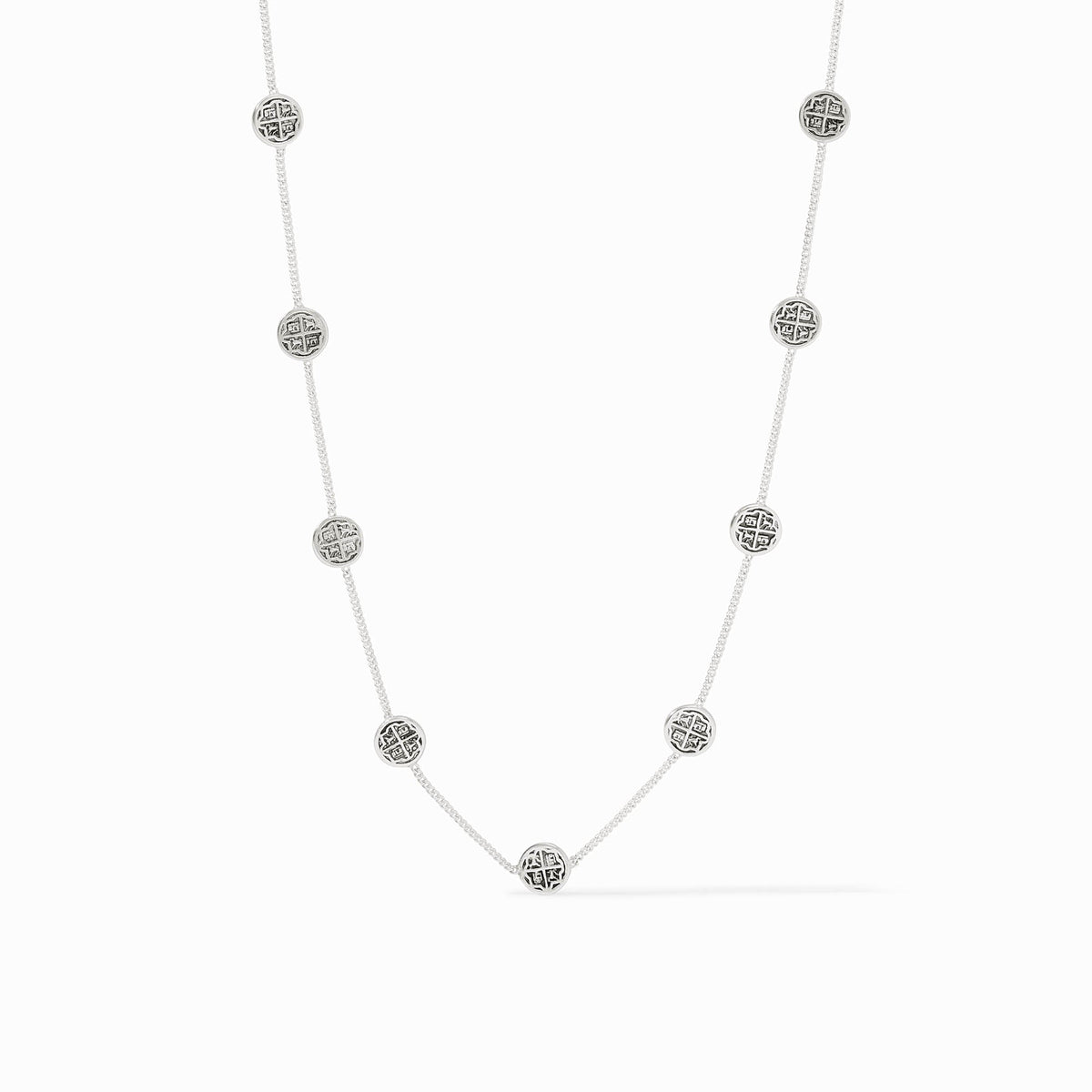 Julie Vos Sterling Valencia Delicate Station Necklace, Silver
