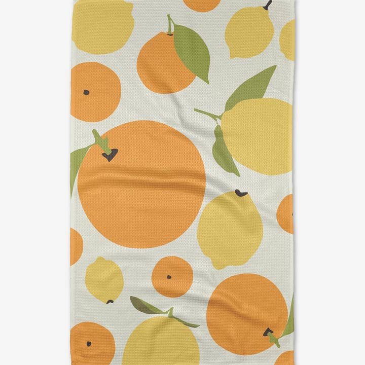 Sunny Lemons And Oranges Tea Towel