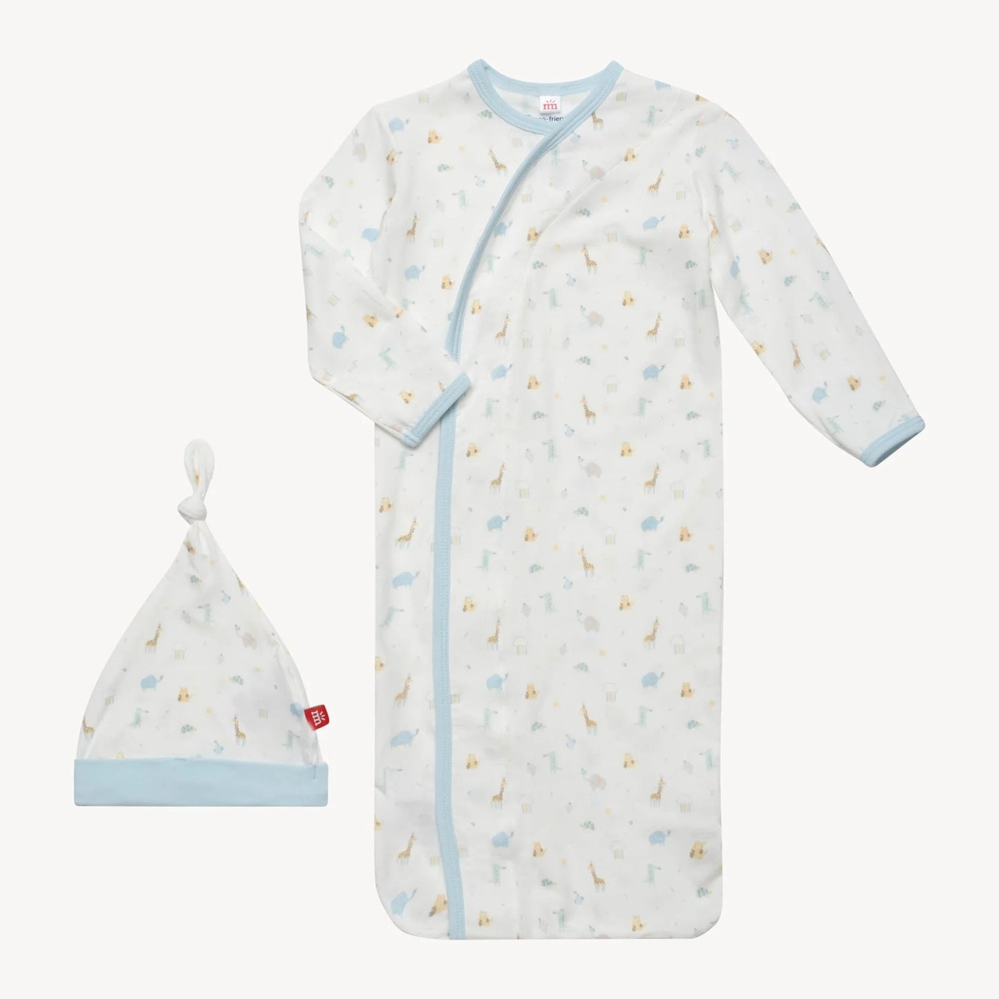 Blue Little Bitty Pretty One Modal Cozy Sleeper Gown + Hat Set (NB-3m)