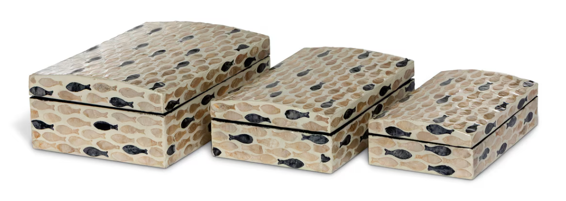 Capraia Coast Decorative Boxes, Set of 3, Nautical