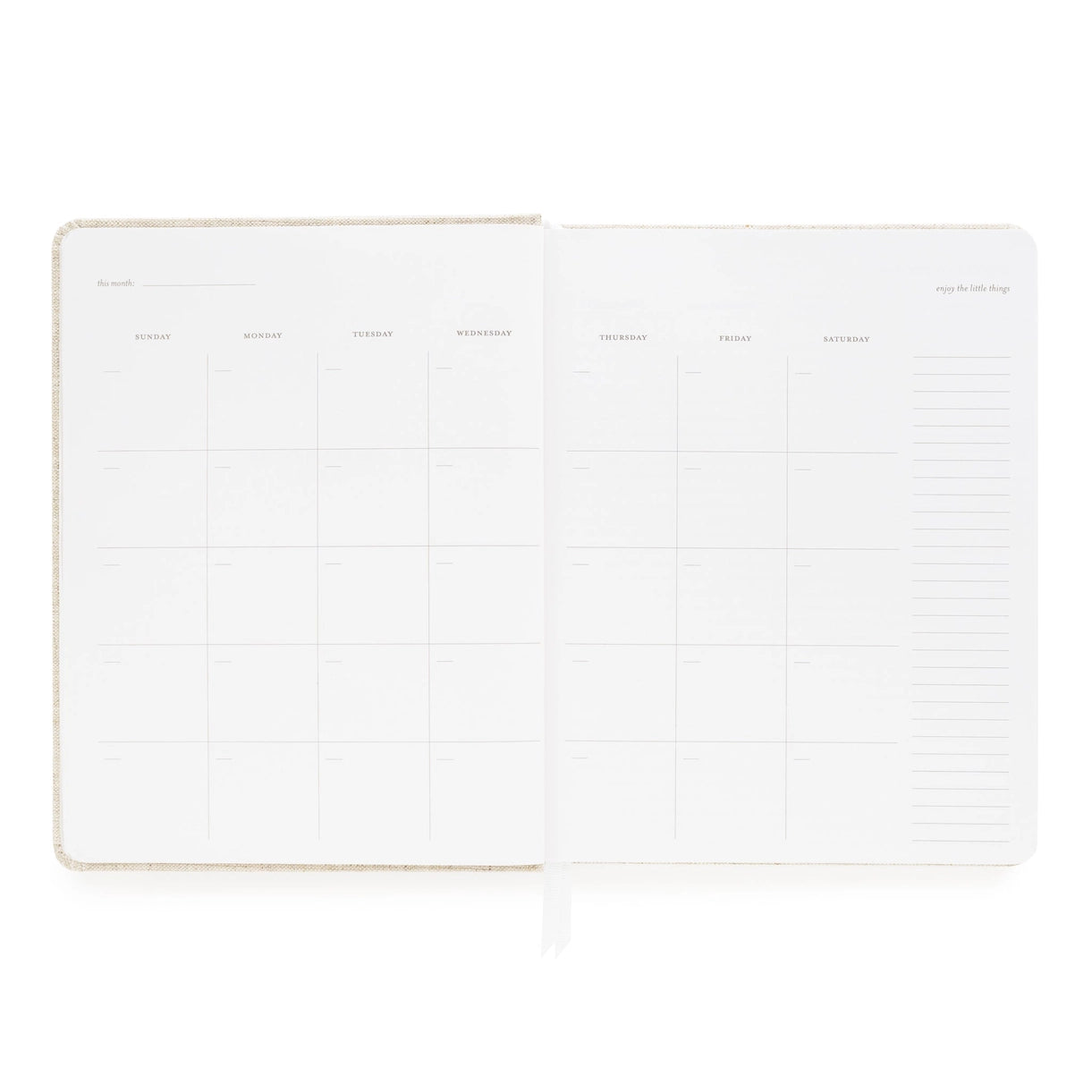 Undated Weekly Planner, Pale Pink