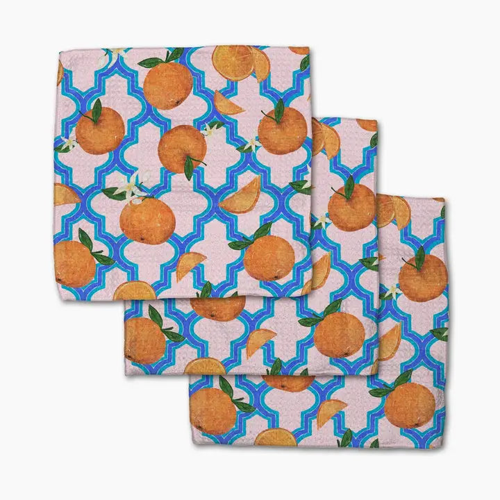 Orange Trellis Dishcloth Set of 3
