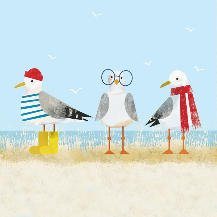 Sassy Seagulls Cocktail Napkin